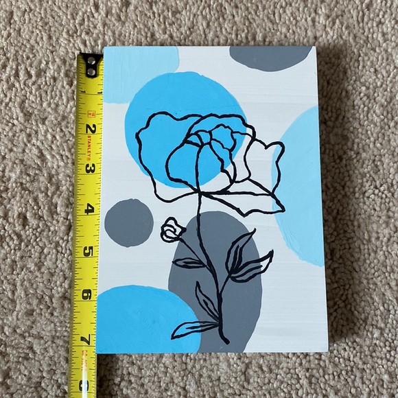 Flower painting on a wooden canvas - Picture 3 of 4